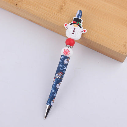 Cartoon Christmas Silicone Handmade Plastic Beaded Pen