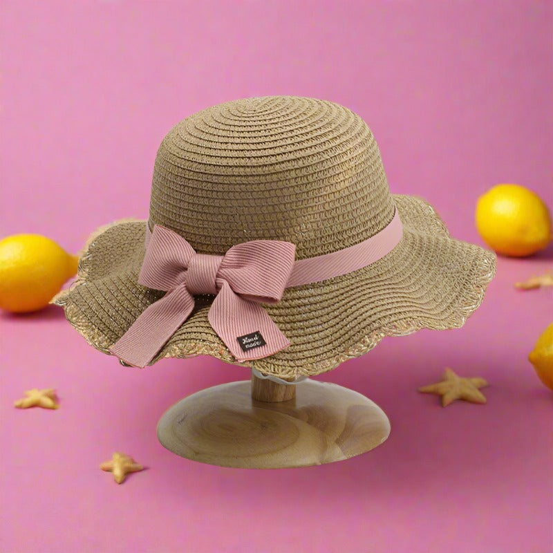 Bowknot Sweet and Lovely Paper Grass Kids Hat