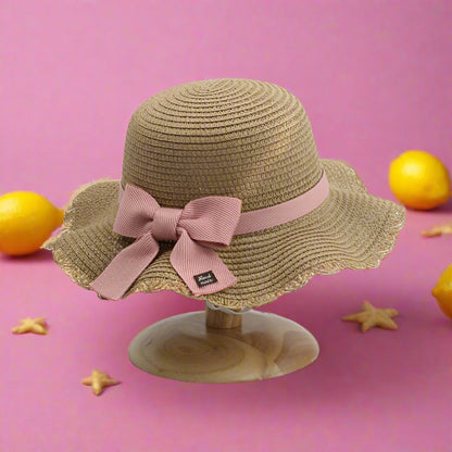 Bowknot Sweet and Lovely Paper Grass Kids Hat
