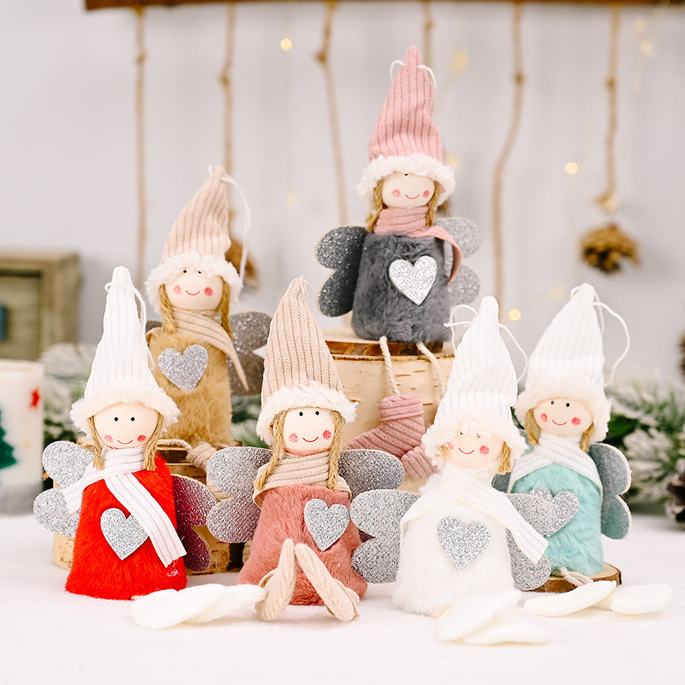 Christmas Decoration New Plush Love Angel Pendant Small