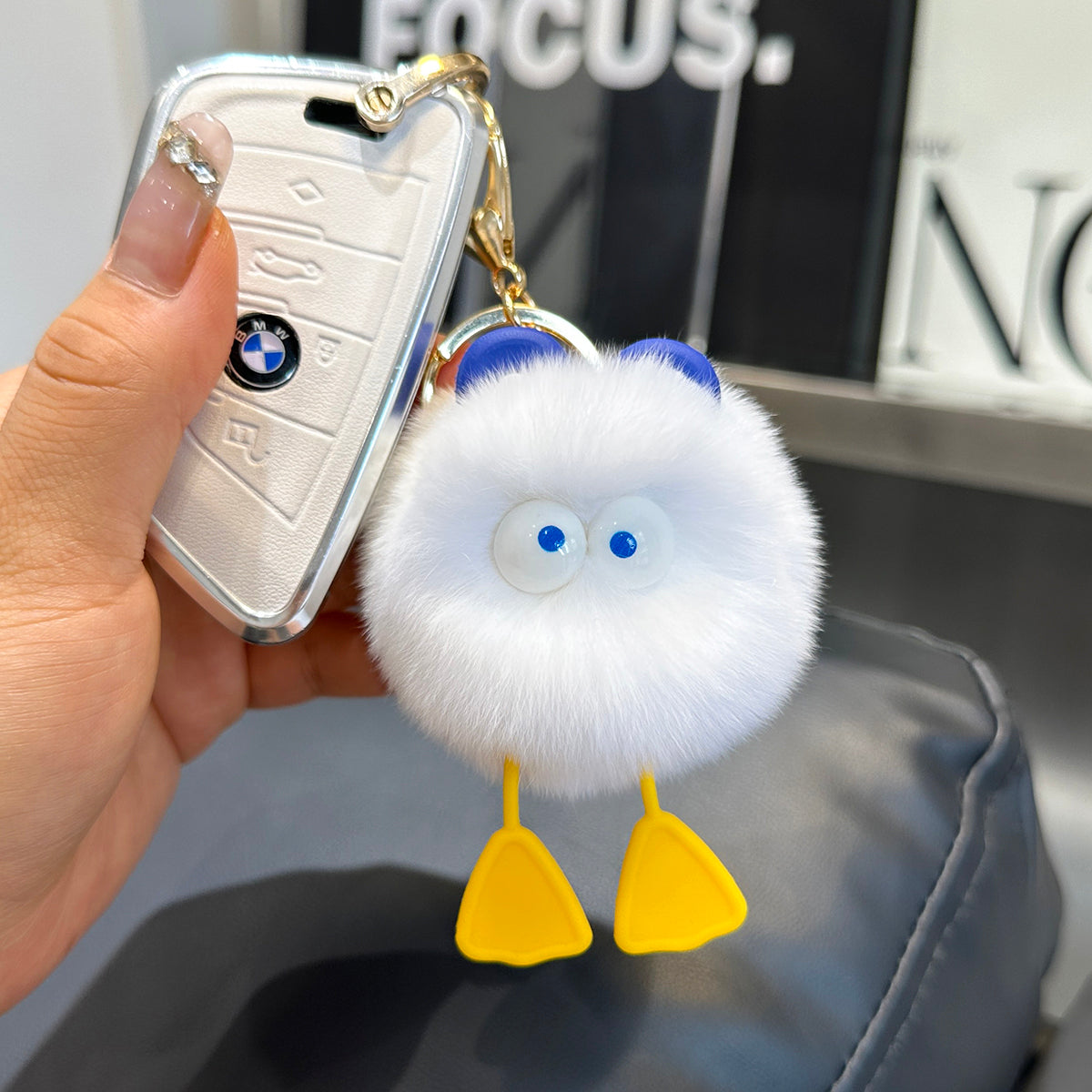 Duck Plush Ball Keychain