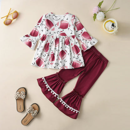 Wholesale Cotton Children's Bell Bottom Pants Suit