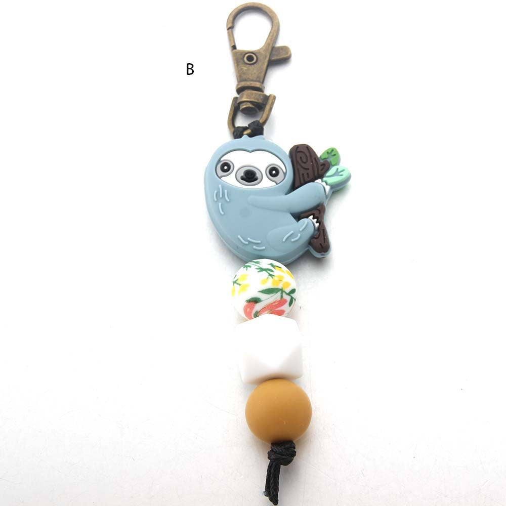 Bee Silicone Beaded Keychain