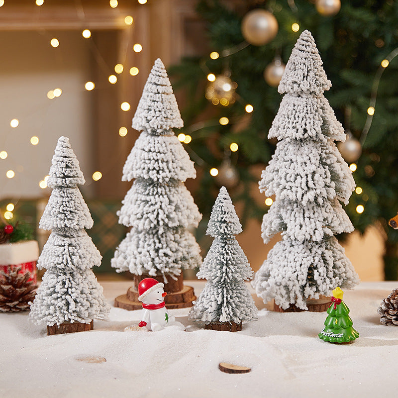 Lighthouse Shaped Flocked Cedar Tree Ornaments
