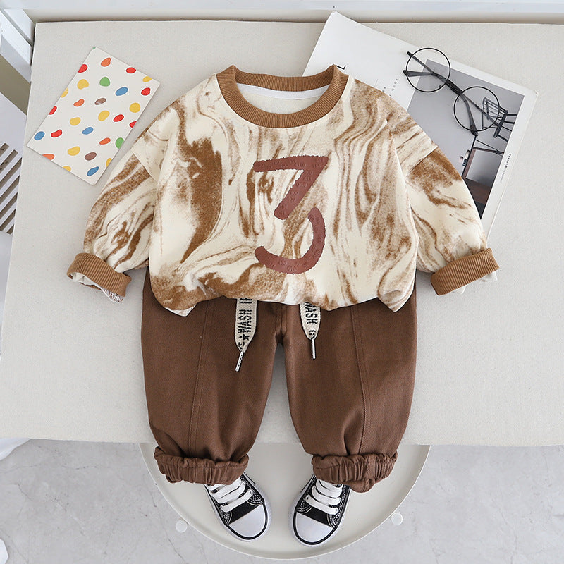 Wholesale Spring and Autumn Long Sleeved Sweater Cotton Two Piece Set