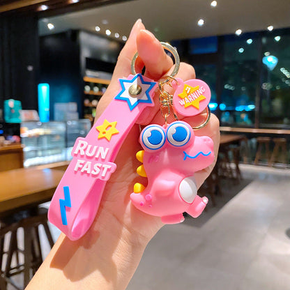 Cartoon Doll Big Eye Dinosaur PVC Soft Glue Keychain