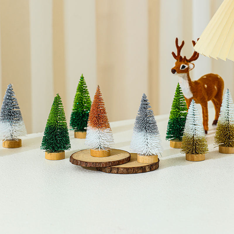 4PCS 10cm*4.5cm Mini Cedar Christmas PVC Ornaments