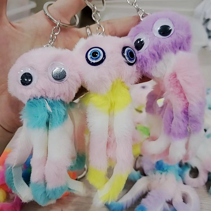 Plush Colorful Octopus Keychain