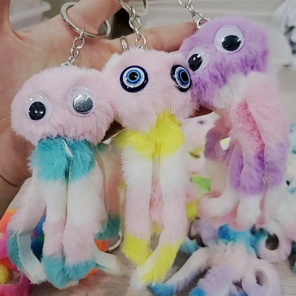 Plush Colorful Octopus Keychain