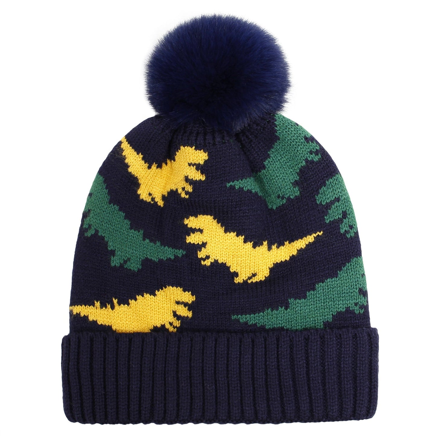 Wholesale Baby Knitted Hat Dinosaur Jacquard Acrylic Knitted Hat