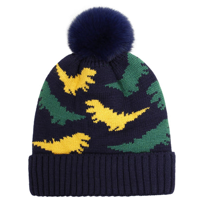 Wholesale Baby Knitted Hat Dinosaur Jacquard Acrylic Knitted Hat