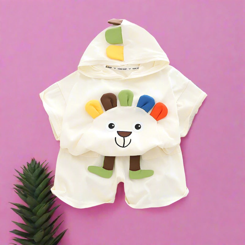 Summer Boys' Cotton Short Sleeved Shorts Set