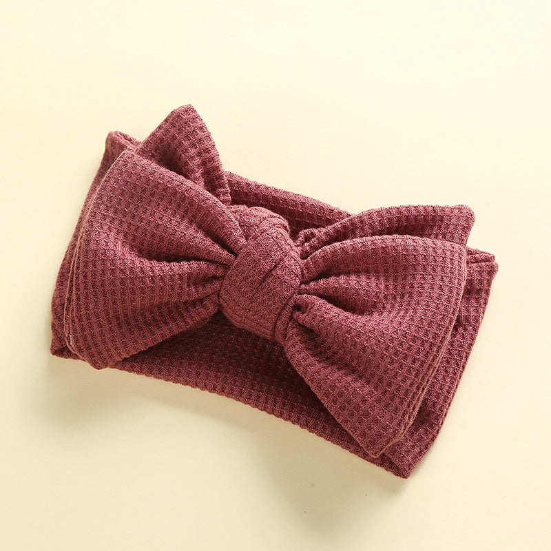 Wholesale Big Bow Baby Double Layer Waffle Headband