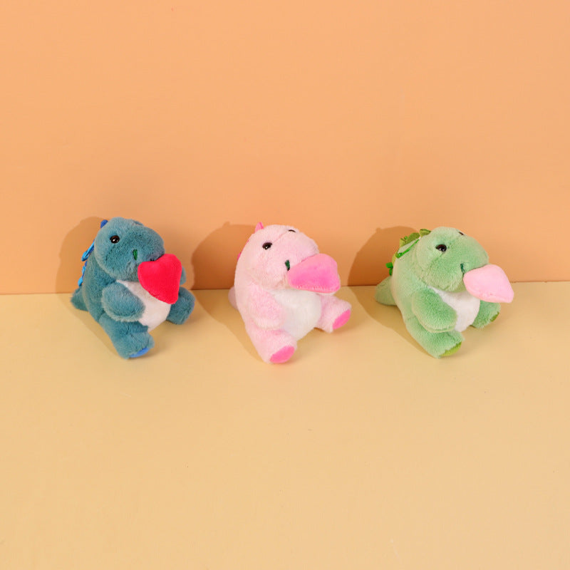 Stretchable Love Dinosaur Plush Keychain