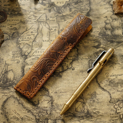 Retro Pure Handmade Head Layer Cowhide Creative Pen Bag