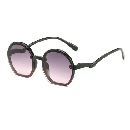 Curved Temple Round Frame Kids Sunglasses
