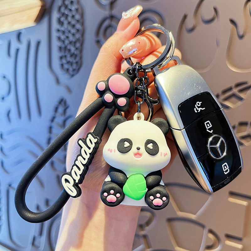Cartoon Panda PVC Soft Keychain Creative Keychain