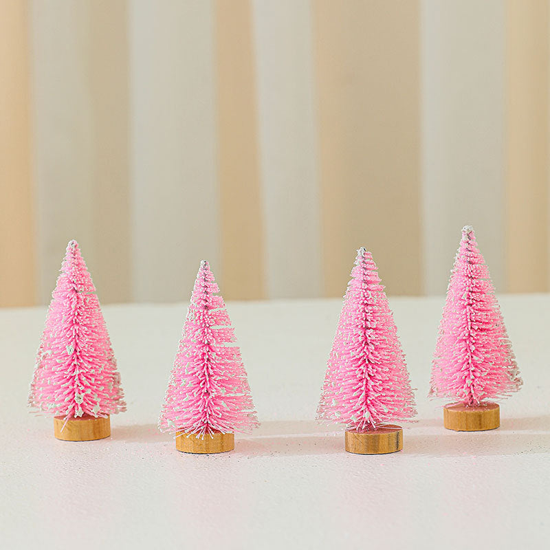 4PCS 10cm*4.5cm Mini Cedar Christmas PVC Ornaments