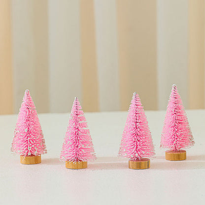 4PCS 10cm*4.5cm Mini Cedar Christmas PVC Ornaments
