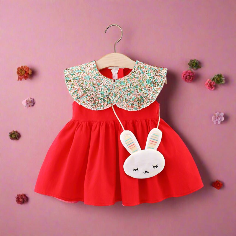 Girls Summer Sleeveless Solid Color Dresses