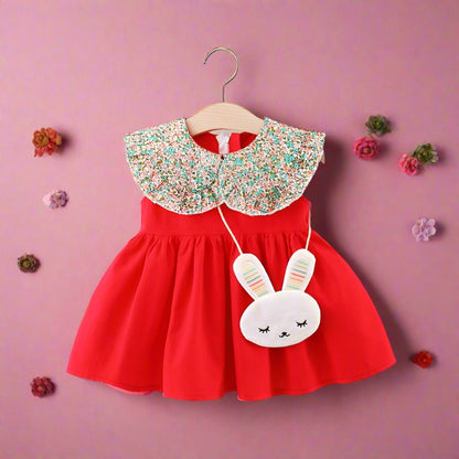 Girls Summer Sleeveless Solid Color Dresses