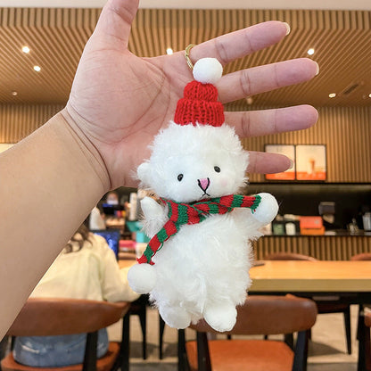 Christmas Plush Lamb Doll Keychain