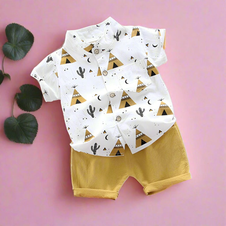 Cotton Cartoon Triceratops Series Infant Set