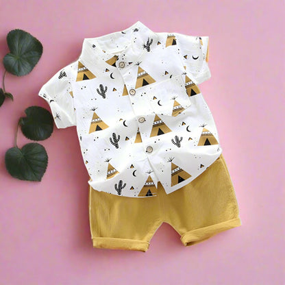 Cotton Cartoon Triceratops Series Infant Set