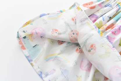 Girls Flying Sleeves Round Neck Vest Cotton Dress Baby Clothes