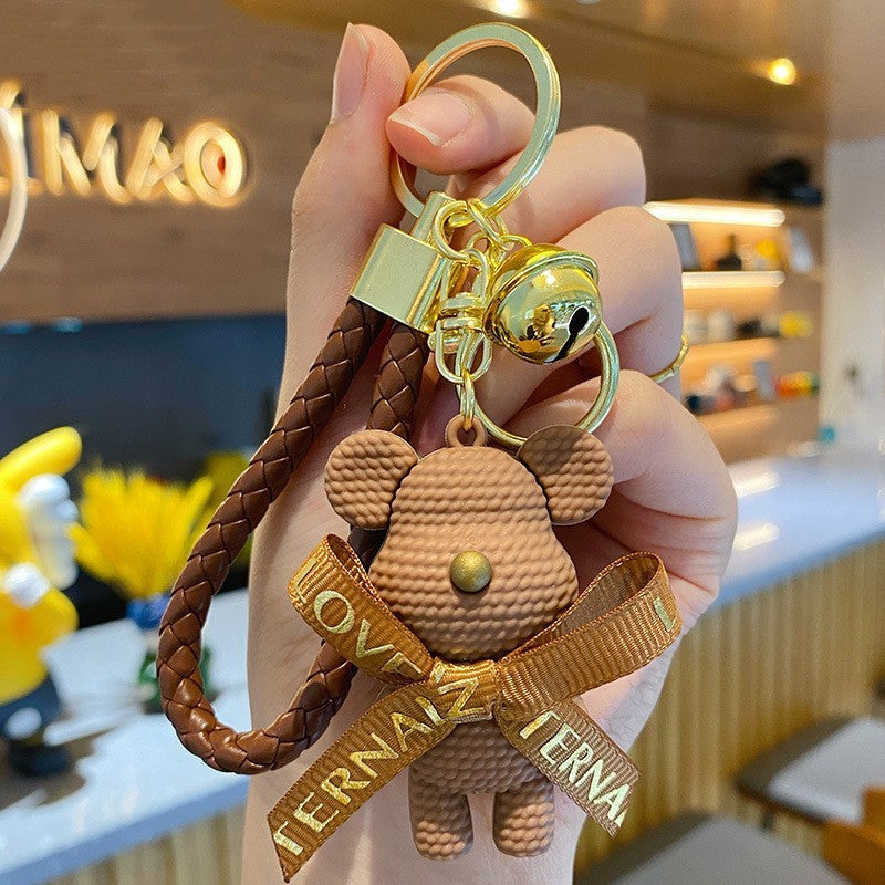 Bow Bear PVC Soft Keychain Cute Keychain