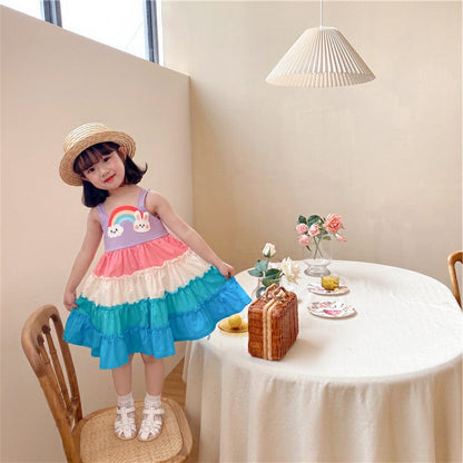 Girls Rainbow Dresses Cotton Baby Clothes