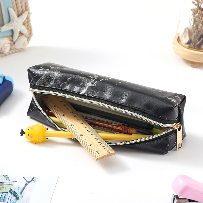 Marble Leather Pencil Case