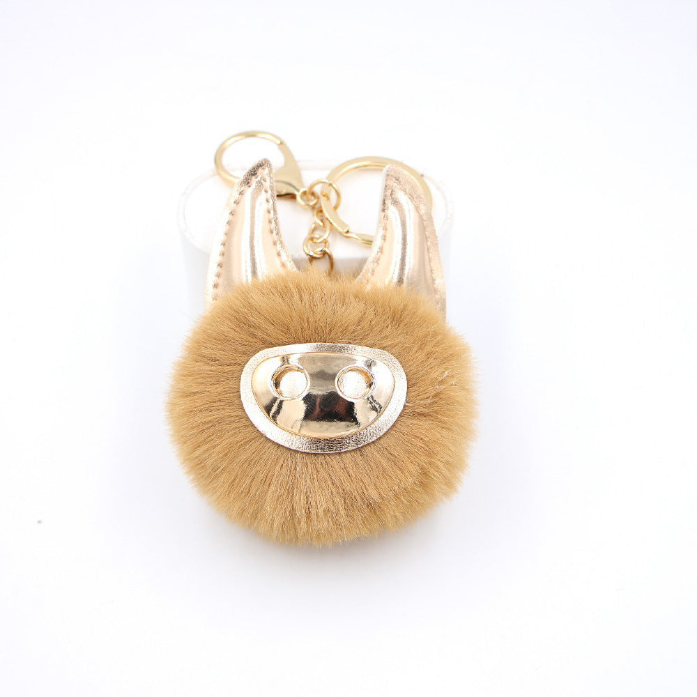 Shiny Cute Pig Plush Ball Bag Accessories Pendant