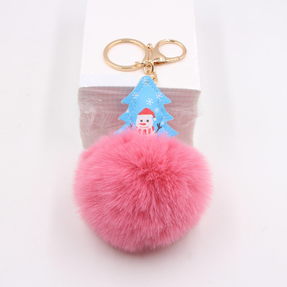 Christmas Fur Ball Keychain