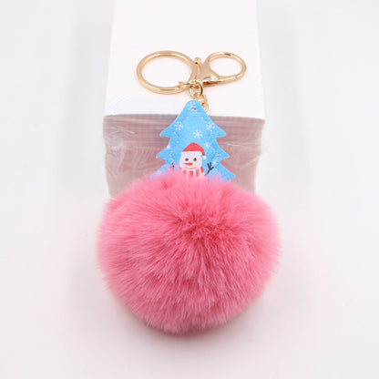 Christmas Fur Ball Keychain