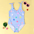 One Piece Leopard Pattern Baby Girl High Elastic Swimwear