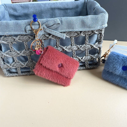 Mini Plush Coin Wallet Keychain