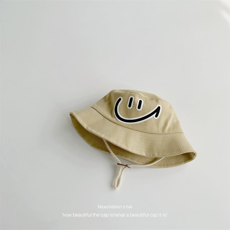 Cotton Kids Big Smiley Face Big Brim Bucket Hat