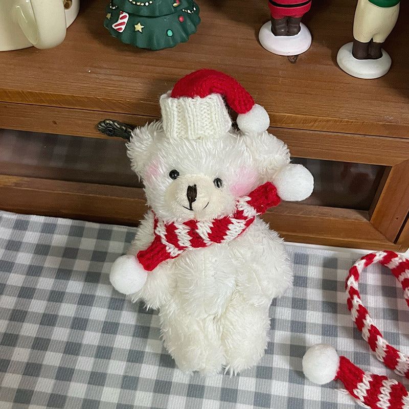 Christmas Bear Plush Toy Keychain