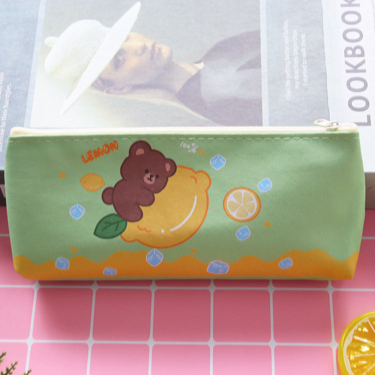 Creative PU Leather Cartoon Bear Rabbit Pencil Case