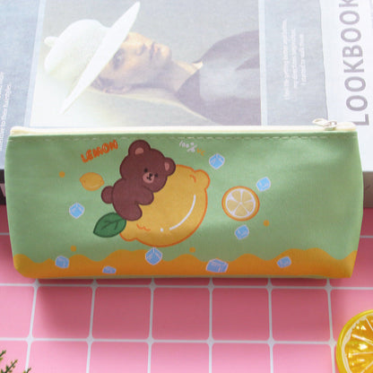 Creative PU Leather Cartoon Bear Rabbit Pencil Case