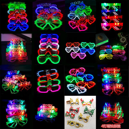 LED Cool Light Square Louver Love Glasses