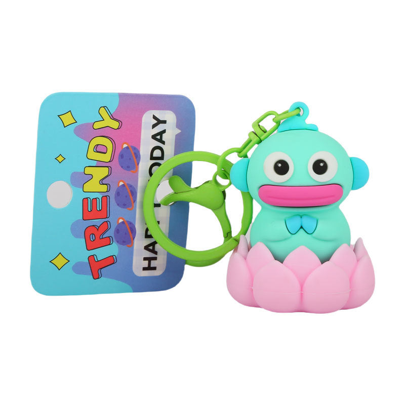 Cartoon Lotus Fish PVC Soft Glue Keychain