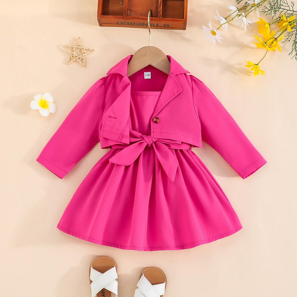 Wholesale Two Piece Spring and Autumn Sweet Polyester Baby Clothes