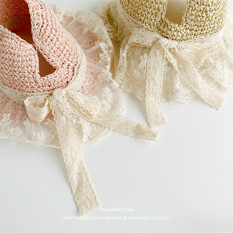 Children's Empty Straw Hat with Bow