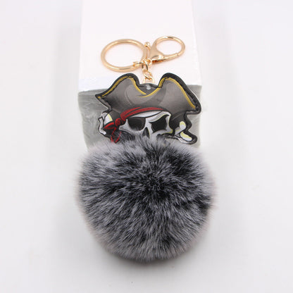 Dark Series Pirates Halloween Skull Plush Keychain