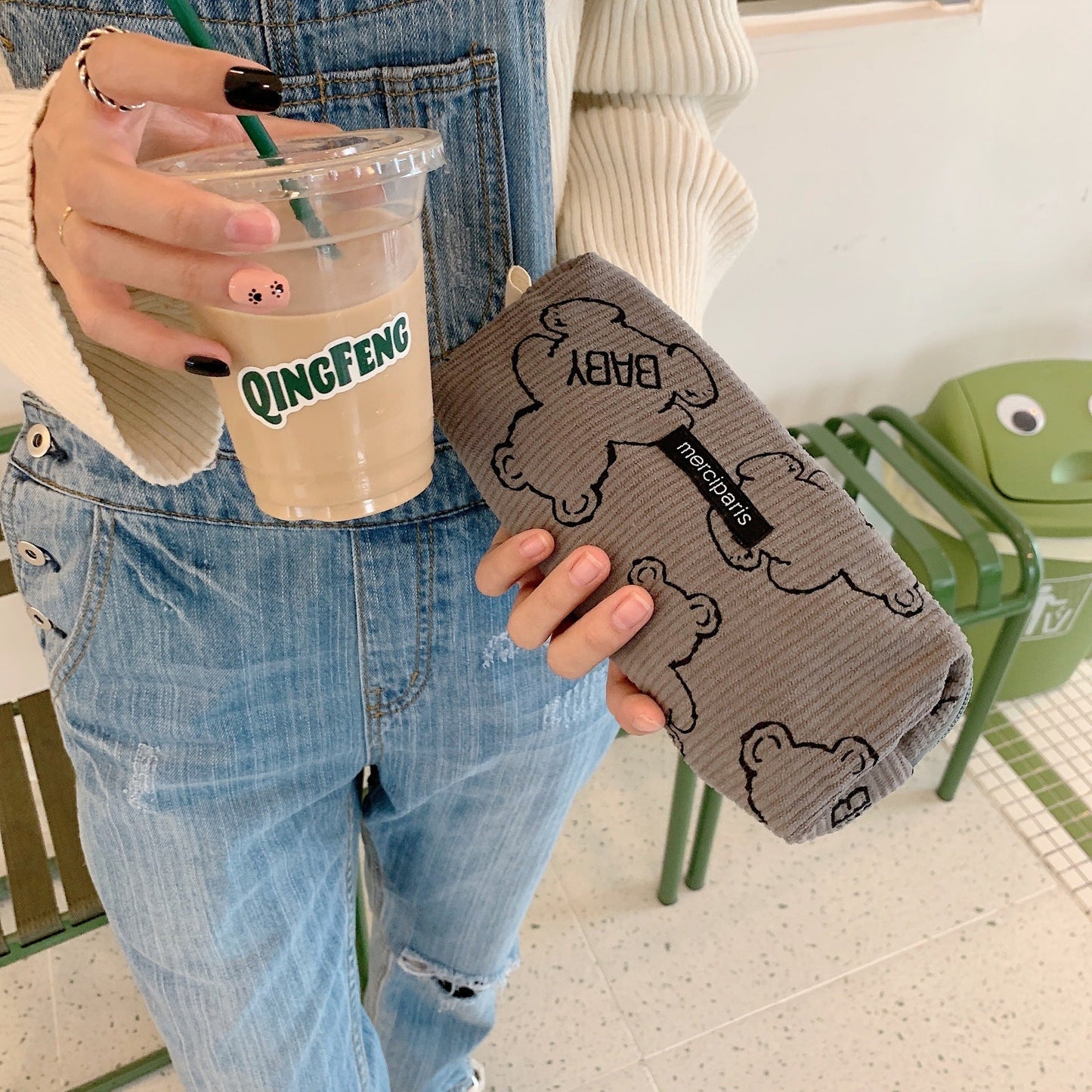 Corduroy Bear Pen Bag