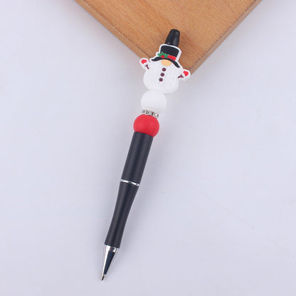 Cartoon Christmas Silicone Handmade Plastic Beaded Pen