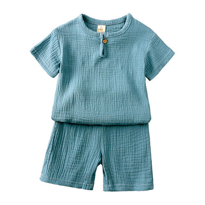 Baby Cotton Short Sleeve T-Shirt Thin Two-piece Set