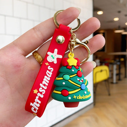 Christmas Cartoon Soft Santa Claus Christmas Tree Keychain